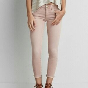 American Eagle Outfitters jeggings crop in pale pink size 2